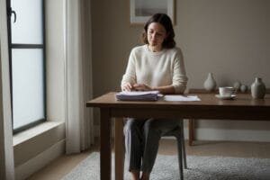 what-to-do-when-someone-dies-paperwork-woman.